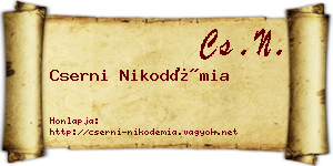 Cserni Nikodémia névjegykártya
